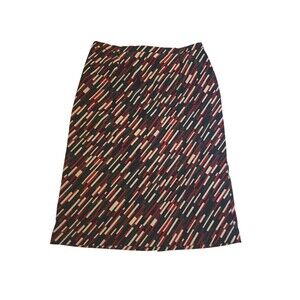 vintage Notations skirt Black Red Size XL Striped Maxi